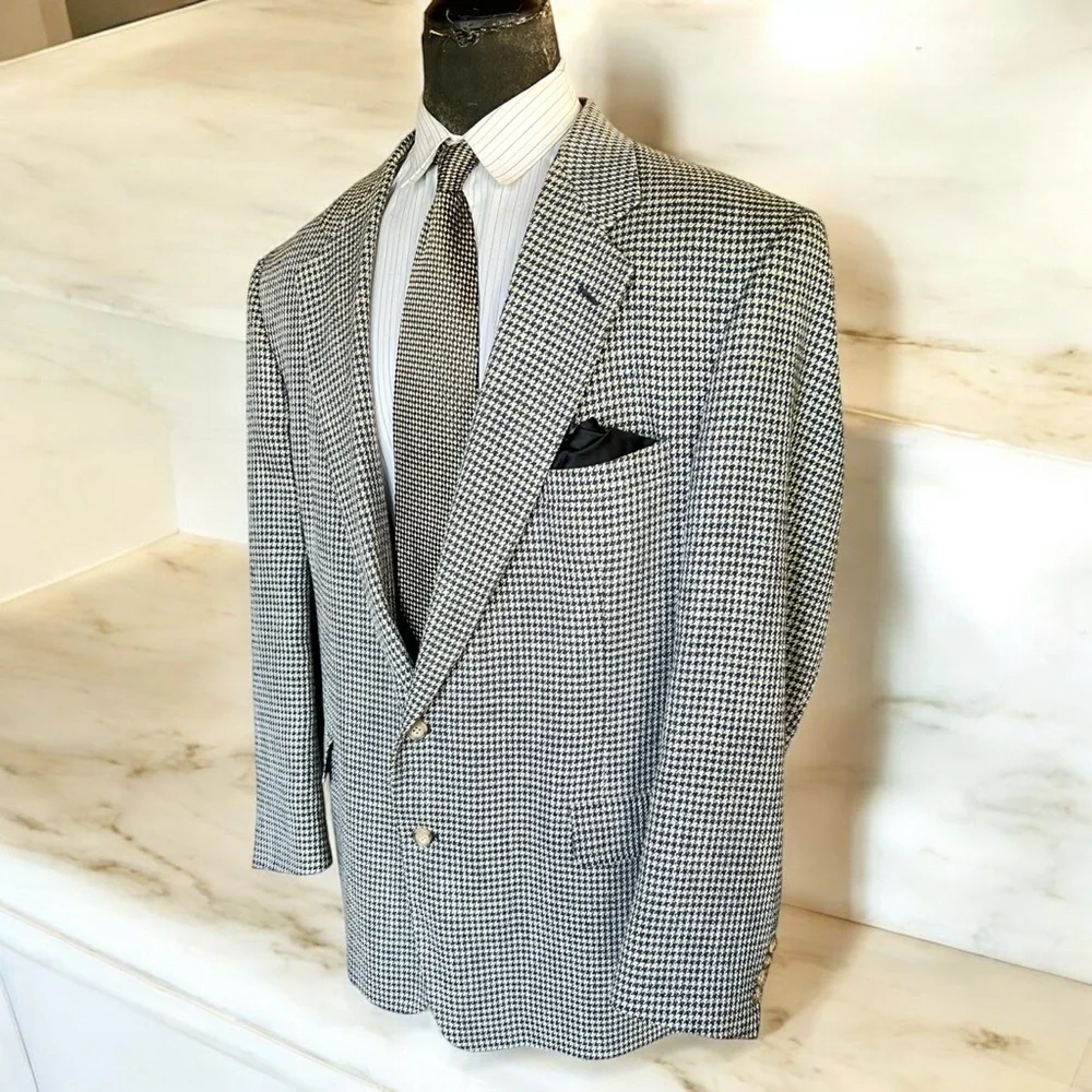 Blue and Silver Sport Coat with Wide Lapels and Classic Fit☑️VEN32